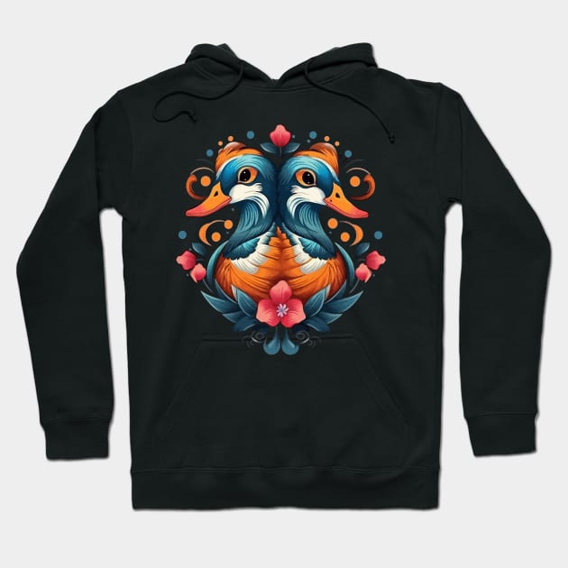 Mandarin Duck Valentine Day Hoodie by JH Mart